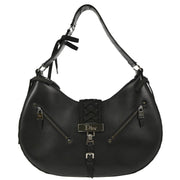 Christian Dior 2002 Black Leather Admit It Lace Up Hobo Handbag