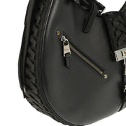 Christian Dior 2002 Black Leather Admit It Lace Up Hobo Handbag