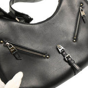 Christian Dior 2002 Black Leather Admit It Lace Up Hobo Handbag