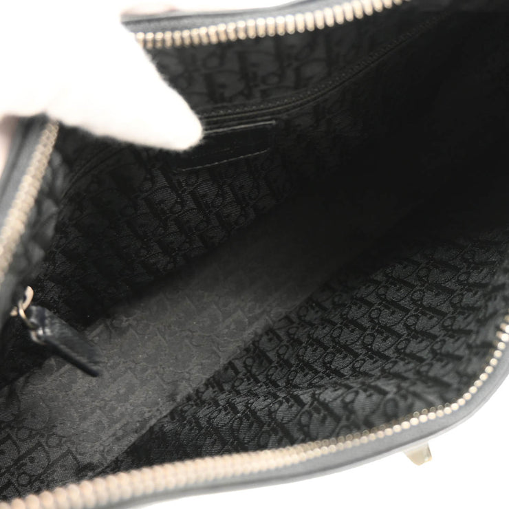 Christian Dior 2002 Black Leather Admit It Lace Up Hobo Handbag