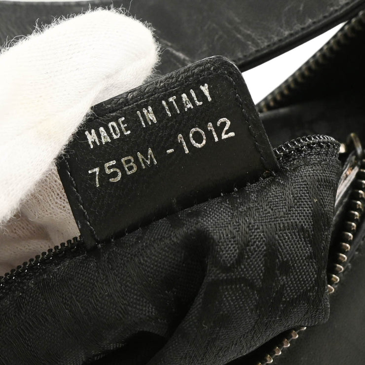 Christian Dior 2002 Black Leather Admit It Lace Up Hobo Handbag
