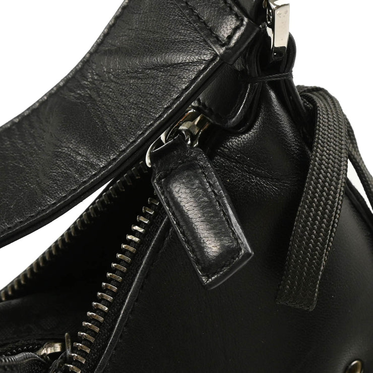 Christian Dior 2002 Black Leather Admit It Lace Up Hobo Handbag