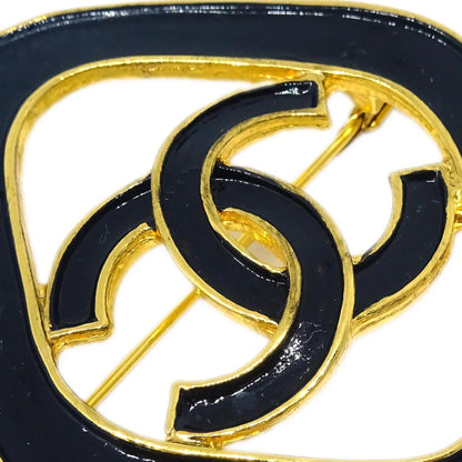 Chanel Rhombus Brooch Pin Black 93C