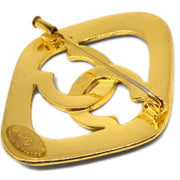 Chanel Rhombus Brooch Pin Black 93C