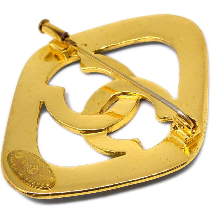 Chanel Rhombus Brooch Pin Black 93C