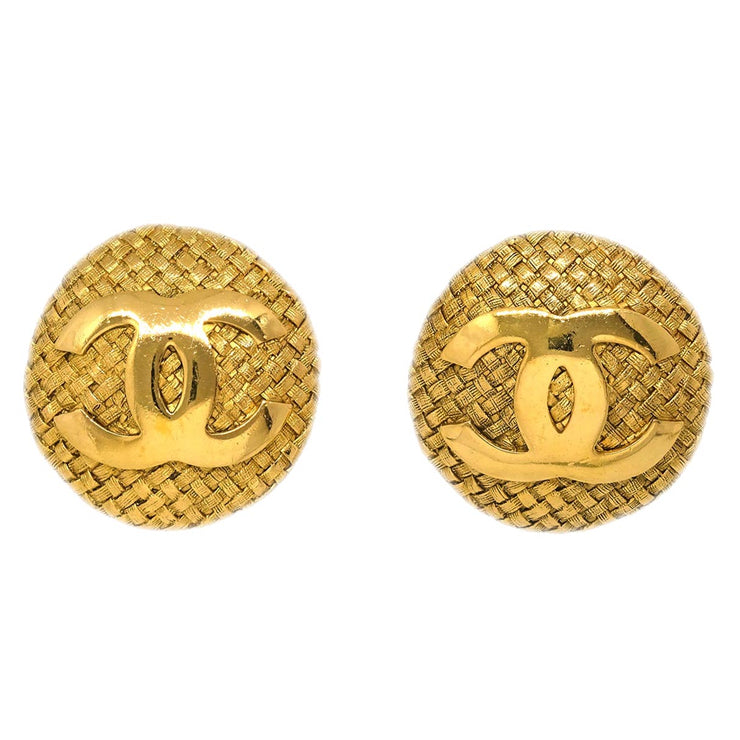 Chanel Button Earrings Clip-On Gold 29/2863