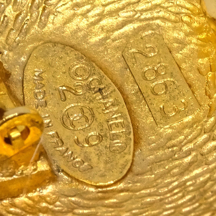 Chanel Button Earrings Clip-On Gold 29/2863
