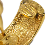 Chanel Dangle Hoop Earrings Clip-On Gold 2373