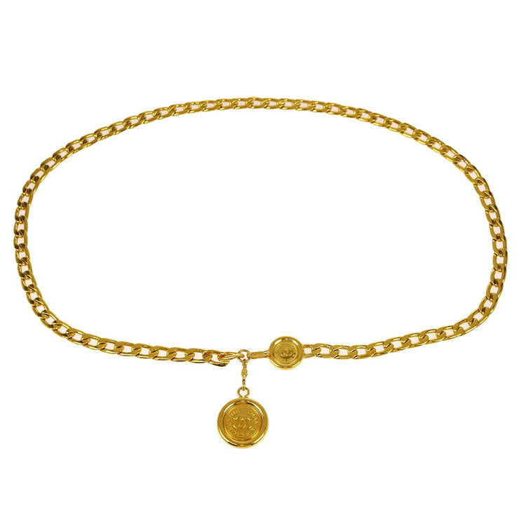 Chanel Medallion Chain Belt Gold 96A Small Good
