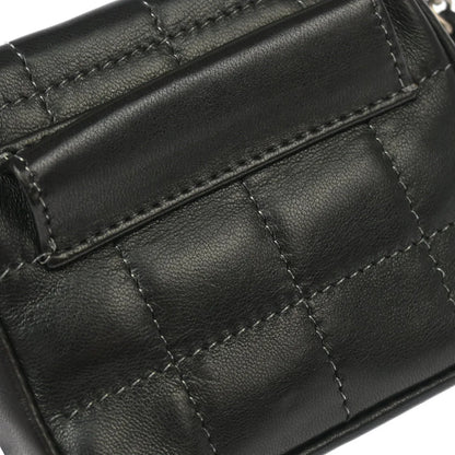 Chanel 2000-2001 Black Lambskin Choco Bar Micro Classic Flap Shoulder Bag Pochette