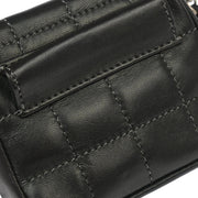 Chanel 2000-2001 Black Lambskin Choco Bar Micro Classic Flap Shoulder Bag Pochette