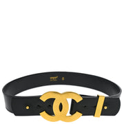 Chanel Black Leather Belt #75/30 96A Small Good