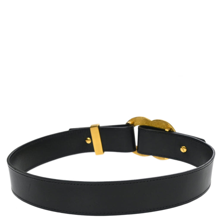Chanel Black Leather Belt #75/30 96A Small Good
