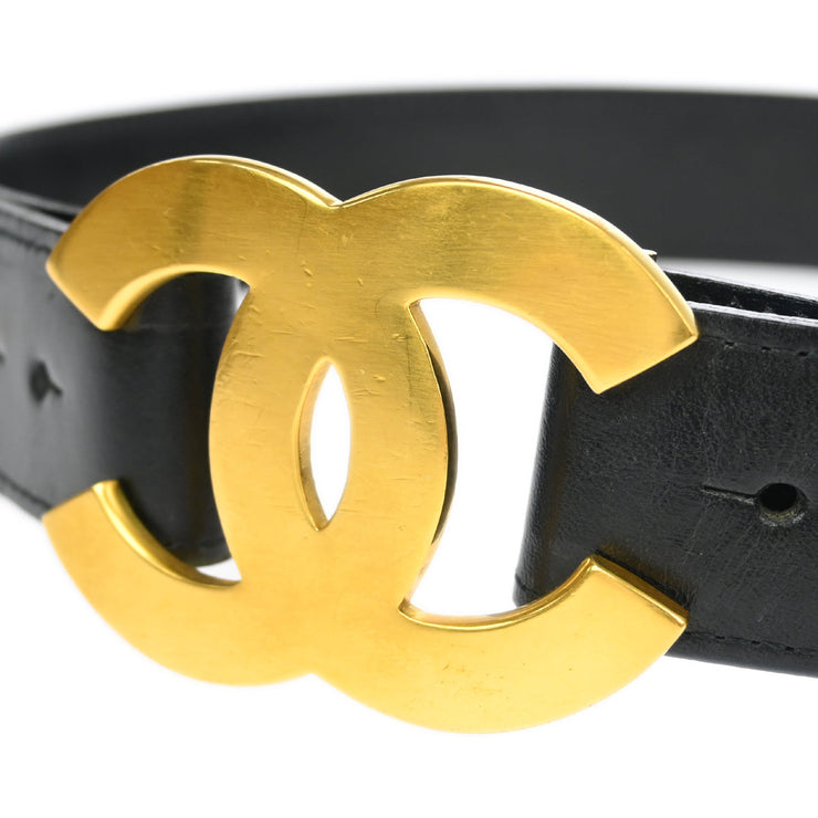 Chanel Black Leather Belt #75/30 96A Small Good
