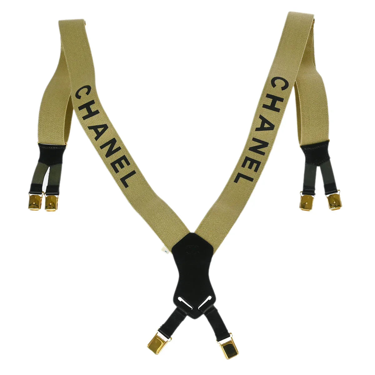 Chanel Suspenders Beige Small Good