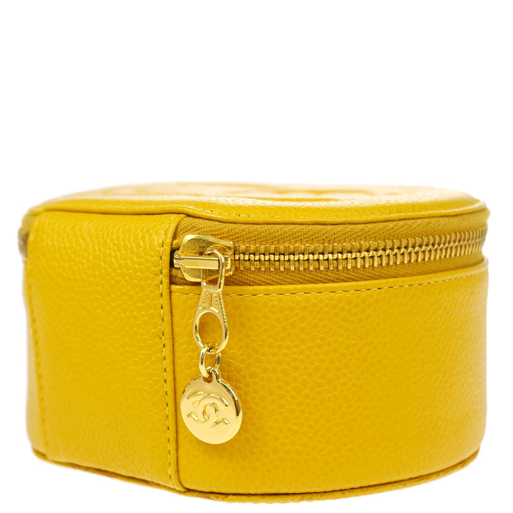 Chanel 1994-1996 Yellow Caviar Jewelry Case Pouch