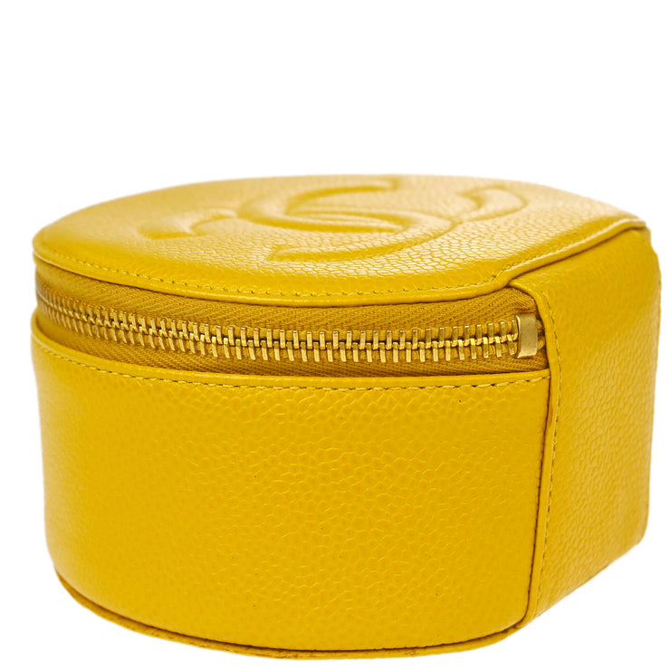 Chanel 1994-1996 Yellow Caviar Jewelry Case Pouch
