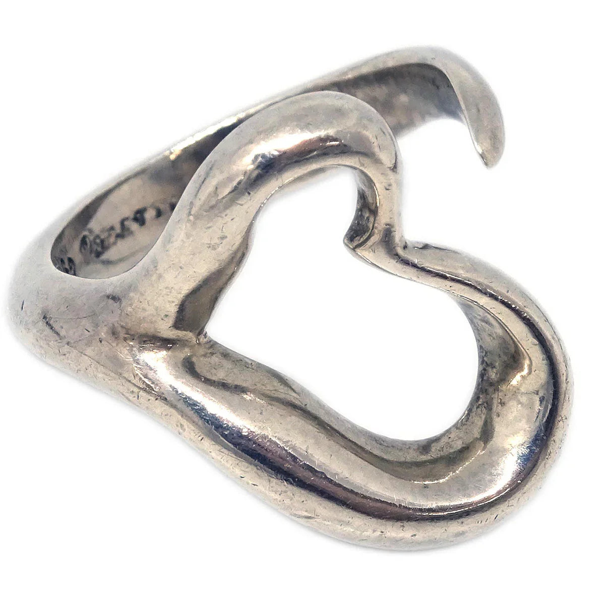 Tiffany & Co. Open Heart Ring Peretti Sterling #51 #11