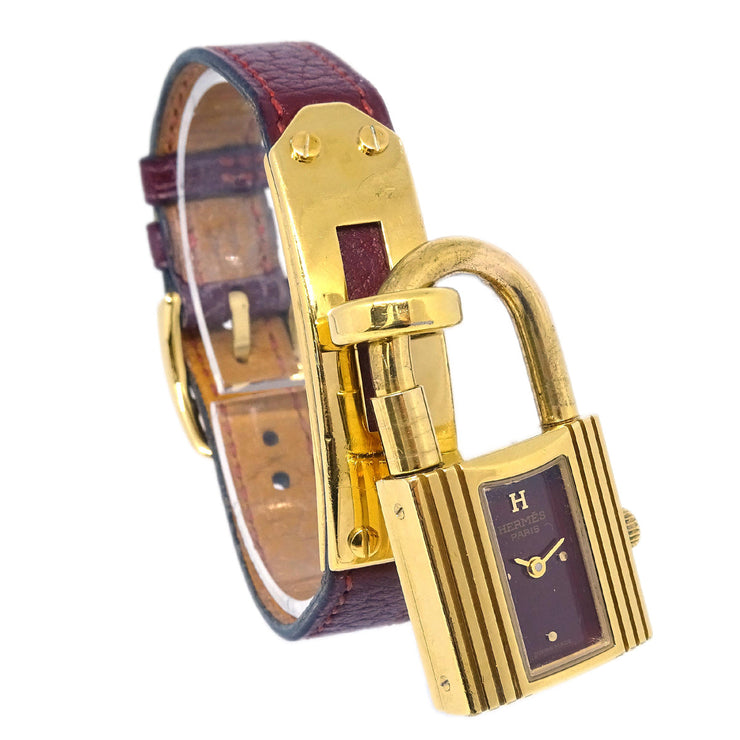Hermes Kelly Watch Quartz Watch Bordeaux