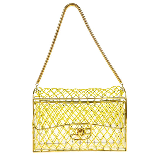 Chanel * Gold Beaded Basket Chain Shoulder Bag