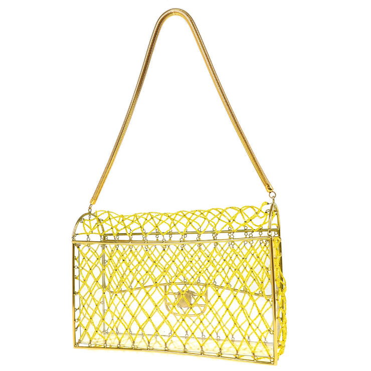 Chanel * Gold Beaded Basket Chain Shoulder Bag