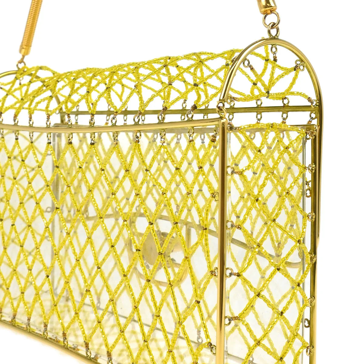 Chanel * Gold Beaded Basket Chain Shoulder Bag