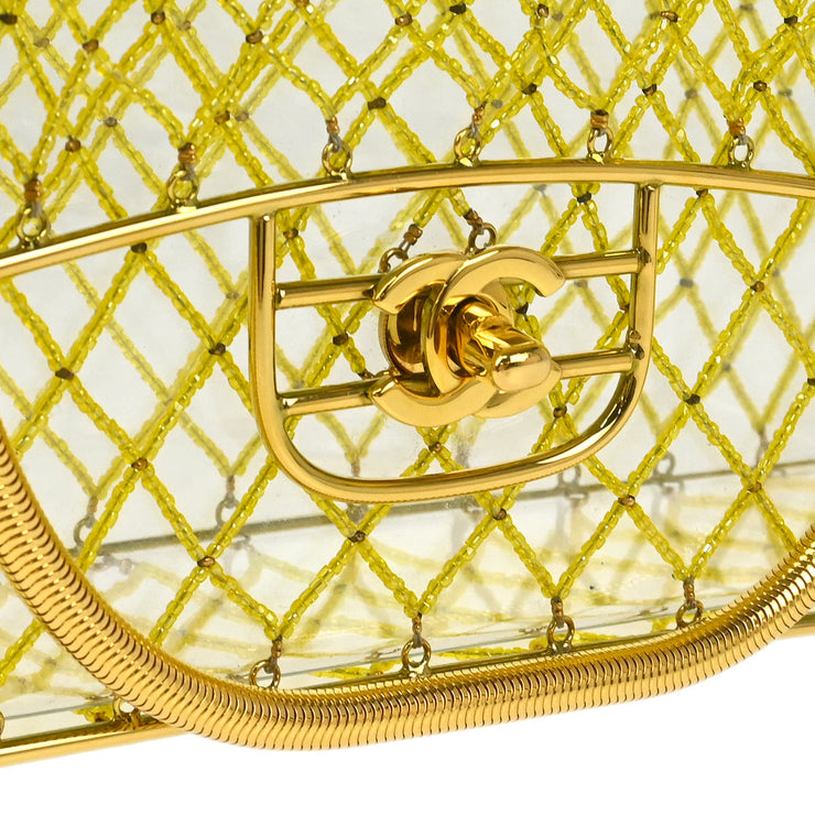 Chanel * Gold Beaded Basket Chain Shoulder Bag
