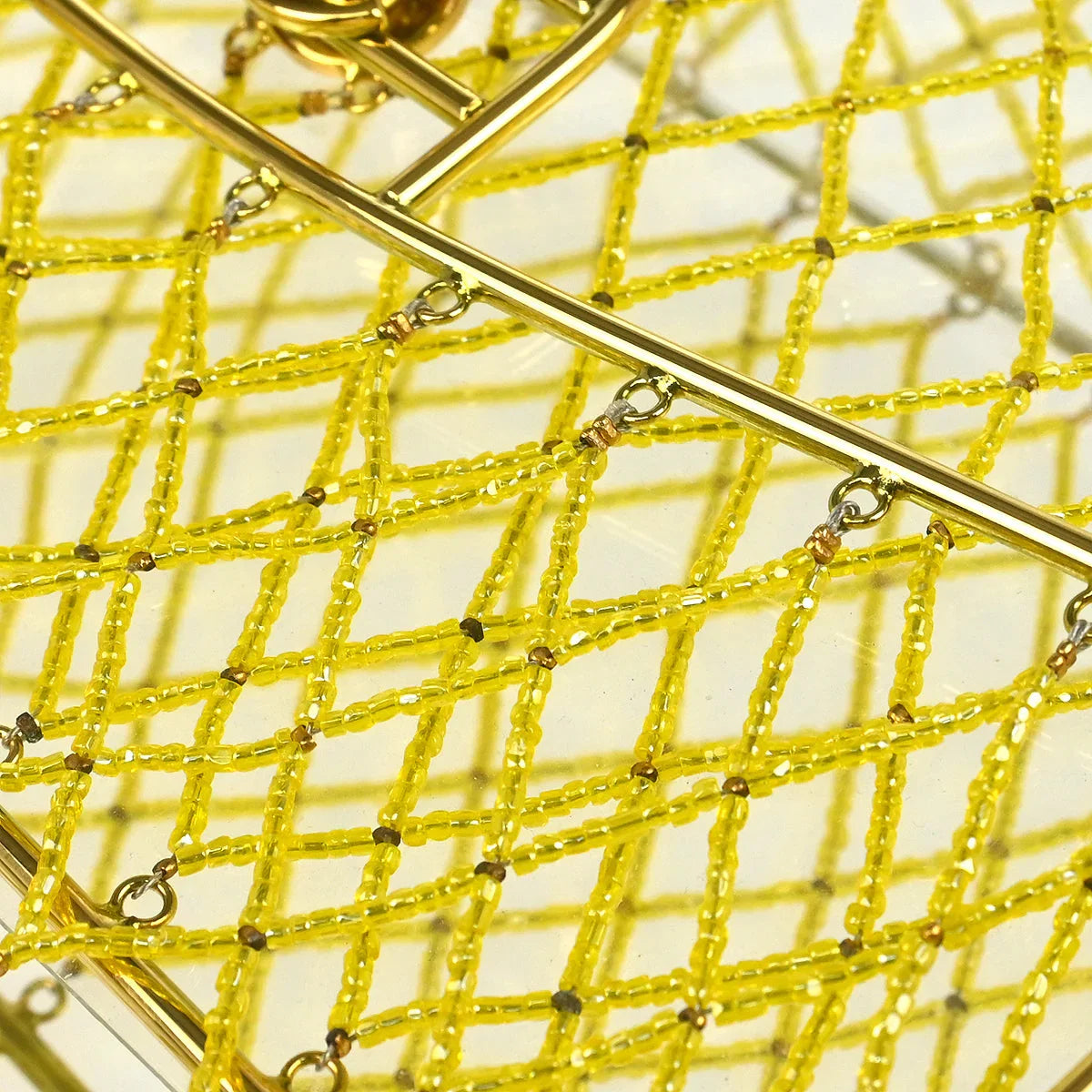 Chanel * Gold Beaded Basket Chain Shoulder Bag