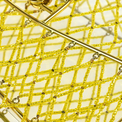 Chanel * Gold Beaded Basket Chain Shoulder Bag
