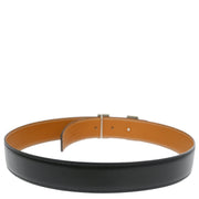 Hermes Black Box Calf Constance Reversible Belt #75 Small Good
