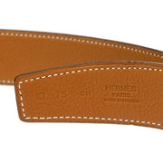 Hermes Black Box Calf Constance Reversible Belt #75 Small Good