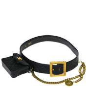 Chanel Black Lambskin Classic Flap Micro Bum Belt Bag 94A