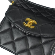 Chanel Black Lambskin Classic Flap Micro Bum Belt Bag 94A