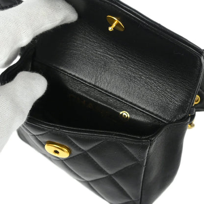 Chanel Black Lambskin Classic Flap Micro Bum Belt Bag 94A