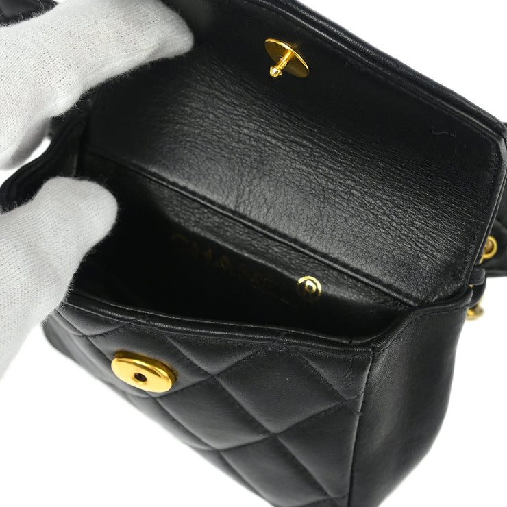 Chanel Black Lambskin Classic Flap Micro Bum Belt Bag 94A