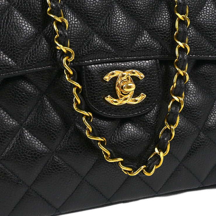 Chanel 1991-1994 Black Caviar Camera Bag Small