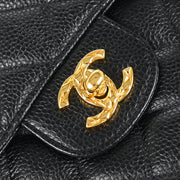 Chanel 1991-1994 Black Caviar Camera Bag Small