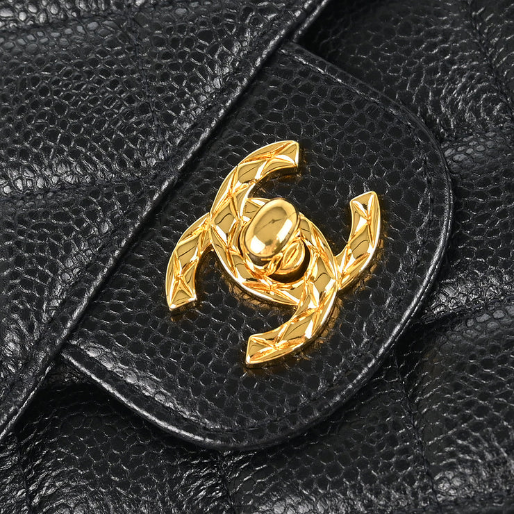 Chanel 1991-1994 Black Caviar Camera Bag Small