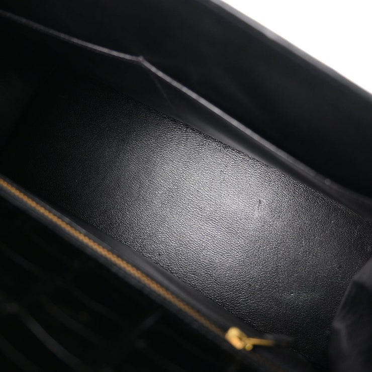 Hermes * 1993 Black Porosus Crocodile Kelly 32 Sellier Handbag
