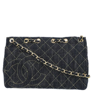 Chanel 2005-2006 Navy Denim Chain Shoulder Bag