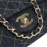 Chanel 2005-2006 Navy Denim Chain Shoulder Bag