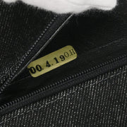 Chanel 1997-1999 Black Denim Small Classic Double Flap Shoulder Bag