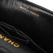 Chanel 1997-1999 Black Denim Small Classic Double Flap Shoulder Bag
