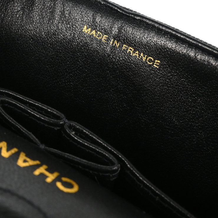Chanel 1997-1999 Black Denim Small Classic Double Flap Shoulder Bag