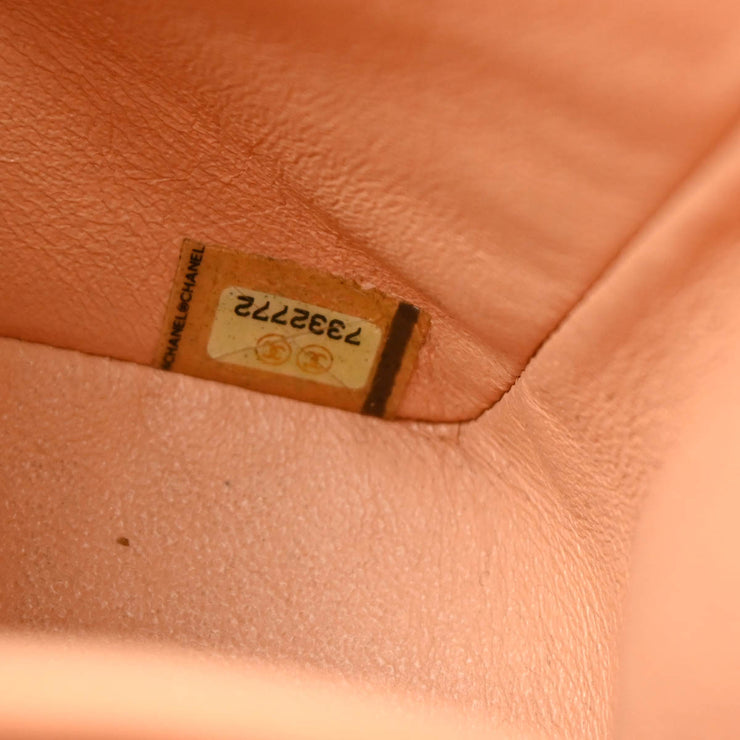 Chanel 2001-2003 Pink Canvas COCO Medium Classic Double Flap Shoulder Bag