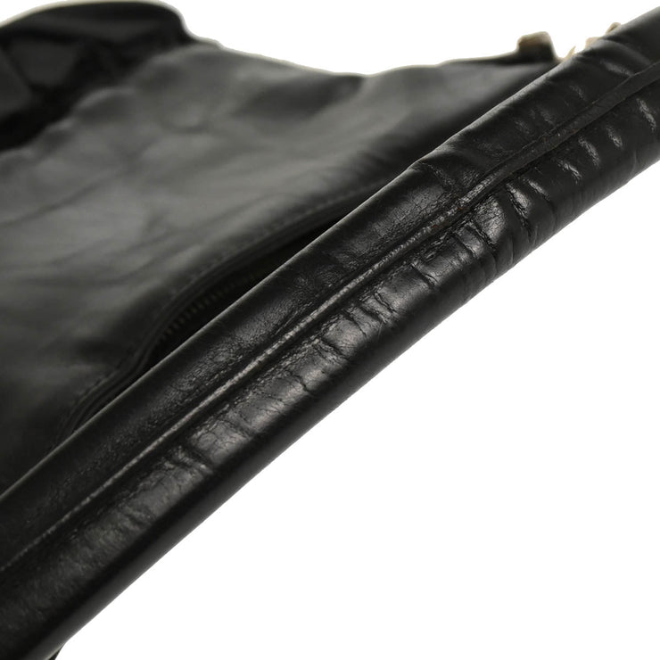 Christian Dior 2004 Black Leather Nylon Ballet Corset Hobo Handbag