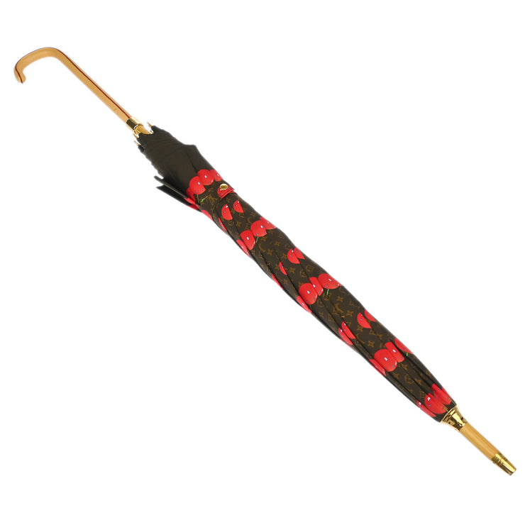 Louis Vuitton Brown Monogram Cherry Parapluie Umbrella M70125 Small Good