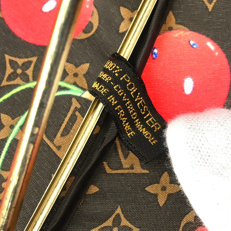 Louis Vuitton Brown Monogram Cherry Parapluie Umbrella M70125 Small Good