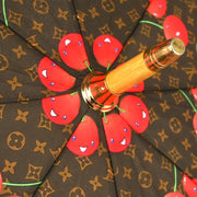 Louis Vuitton Brown Monogram Cherry Parapluie Umbrella M70125 Small Good