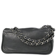Chanel 2006-2008 Gray Lambskin Straight Flap Shoulder Bag